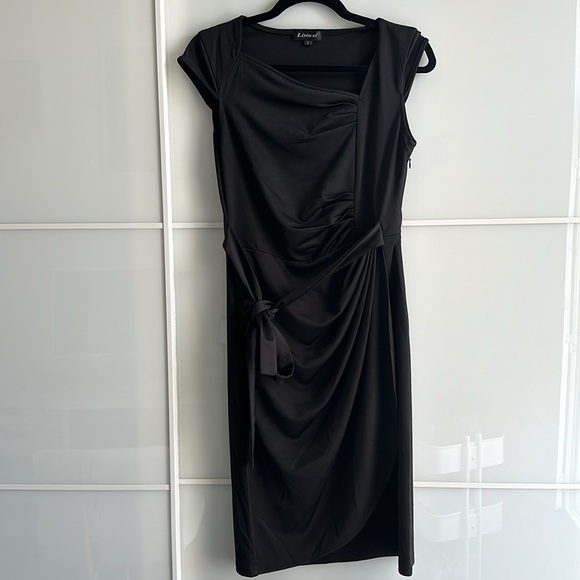 Amazon Liyinxi Retro 1950s Cap Sleeve Knee-Length Sheath Slim Midi Black dress s - Picture 9 of 11